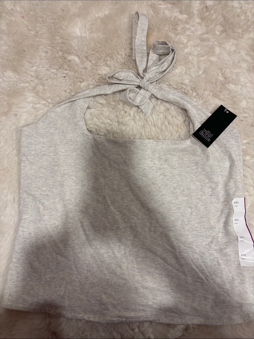 wild fable Light Gray Tie-Neck Halter Crop Top